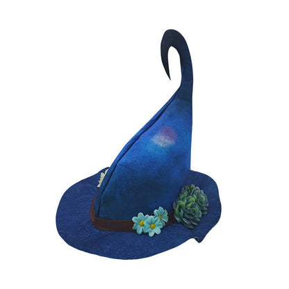 Halloween Floral Blue Witch Hat - image 5