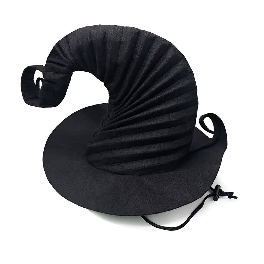 Halloween Wizard Hat with Chin Strap - Black - One Size - image 4