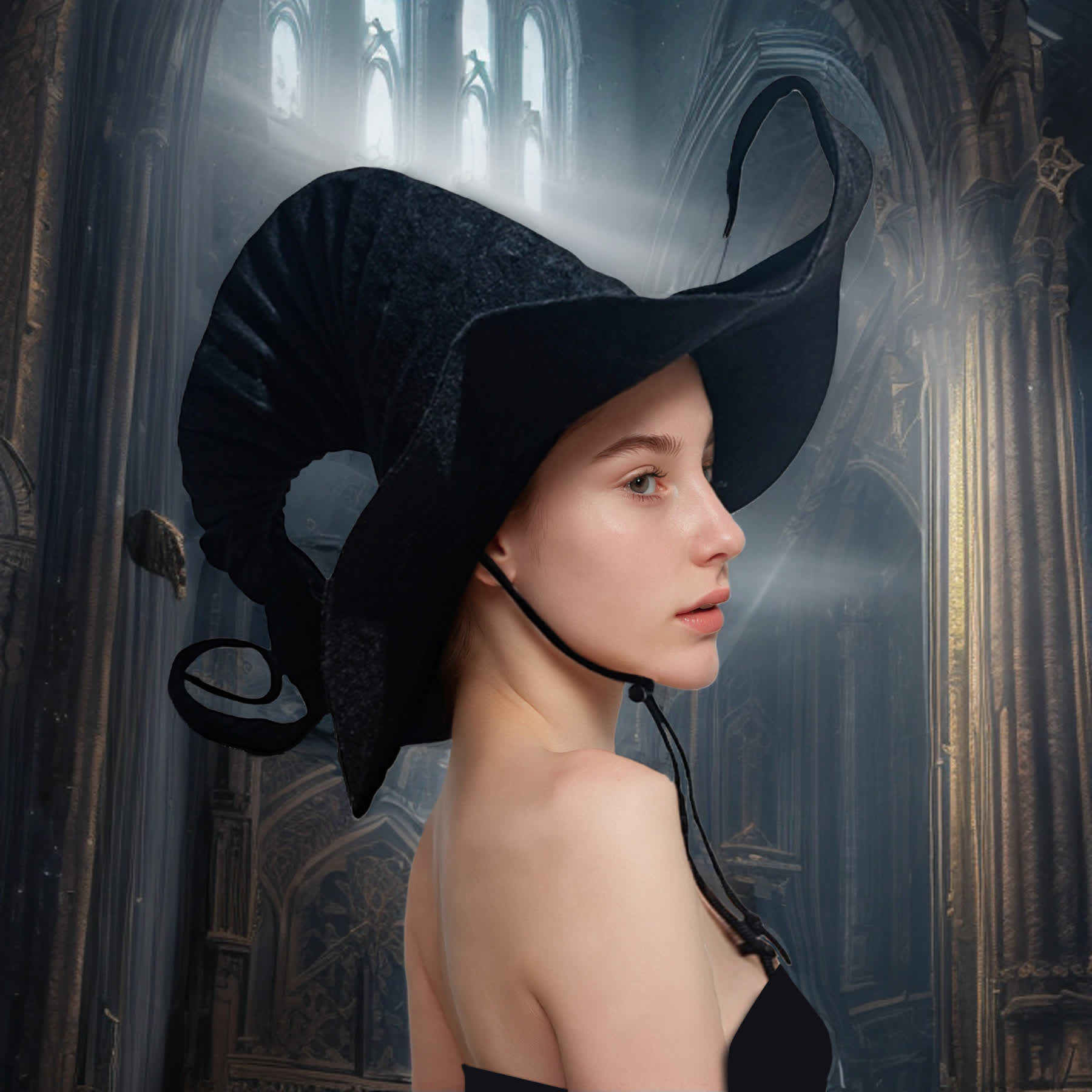 Halloween Wizard Hat with Chin Strap - image 0