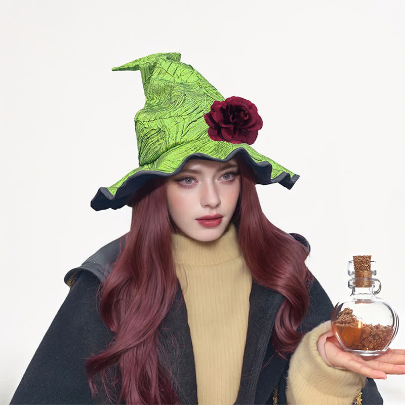 Sparkling Halloween Party Witch Hat - Green - One Size - image 6