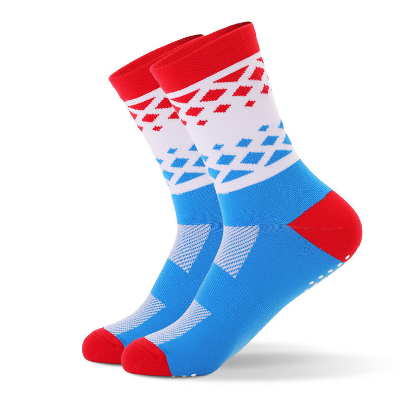 Graphics Color Block Quarter Compression Socks(6 Pairs) - Blue - EU40-45(US7-11) - image 9