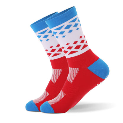 Graphics Color Block Quarter Compression Socks(6 Pairs) - Red - EU40-45(US7-11) - image 3