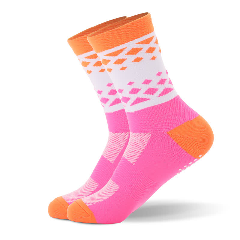 Graphics Color Block Quarter Compression Socks(6 Pairs) - Pink - EU40-45(US7-11) - image 10