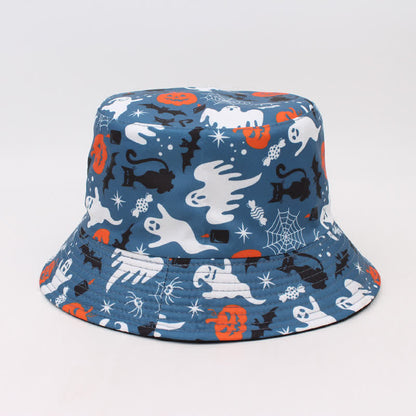 Plus Size Halloween Spooky Print Bucket Hat - H - One Size - image 9