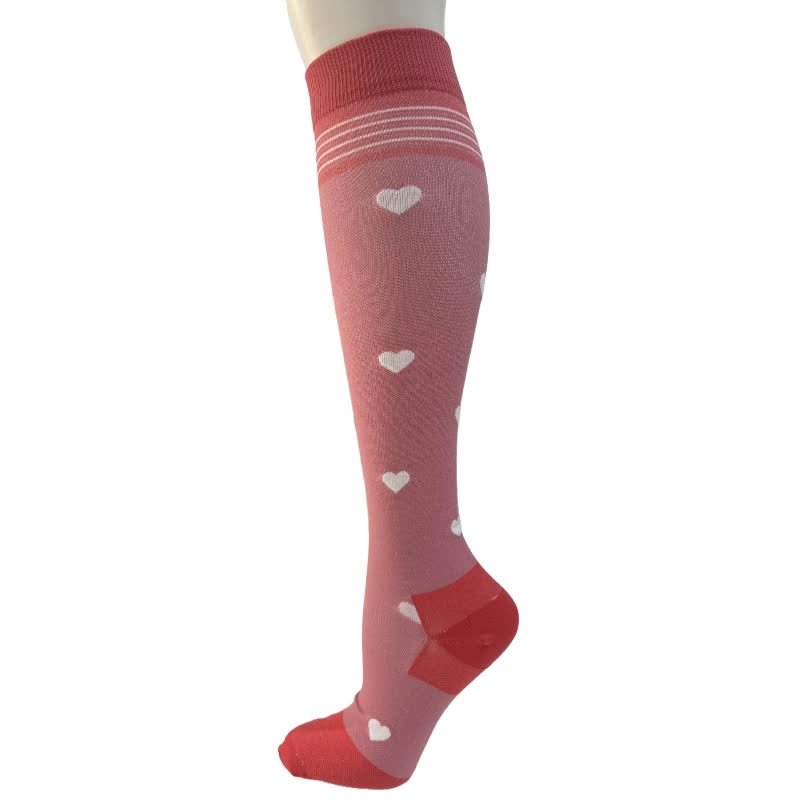 Stripe Heart Dragonfly Knee High Compression Socks(6 Pairs) - D - S/M - image 4