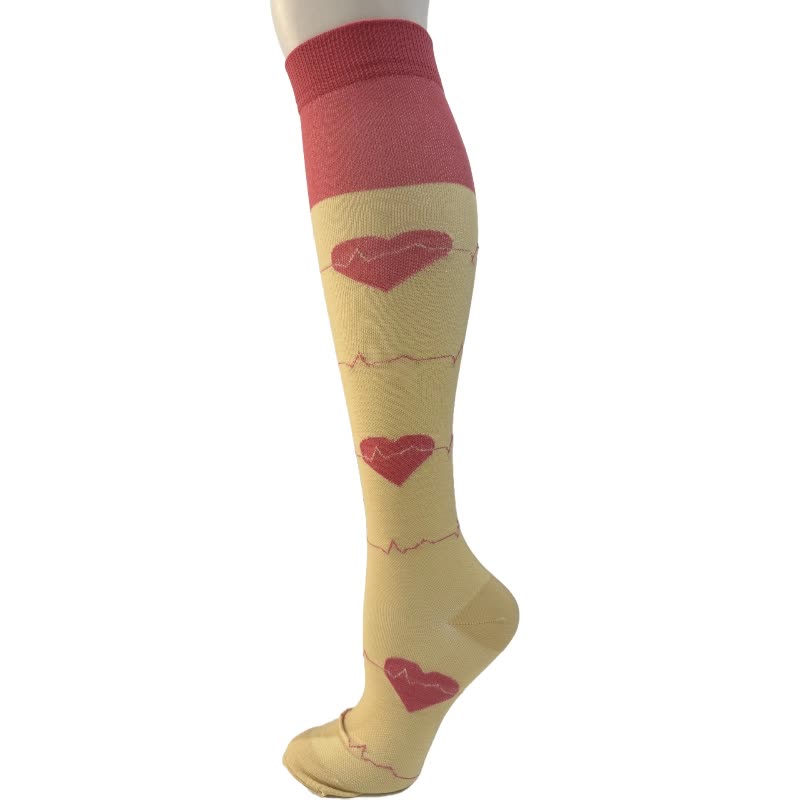 Stripe Heart Dragonfly Knee High Compression Socks(6 Pairs) - C - S/M - image 3