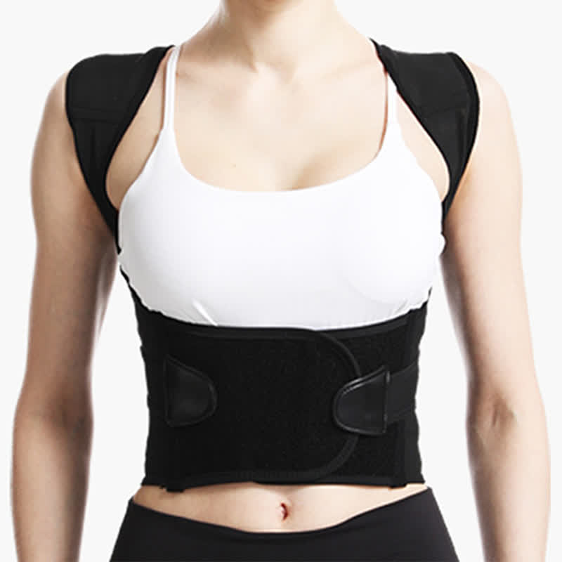 Breathable elastic Posture Corrector Shoulder Brace - Black - 6XL - image 0