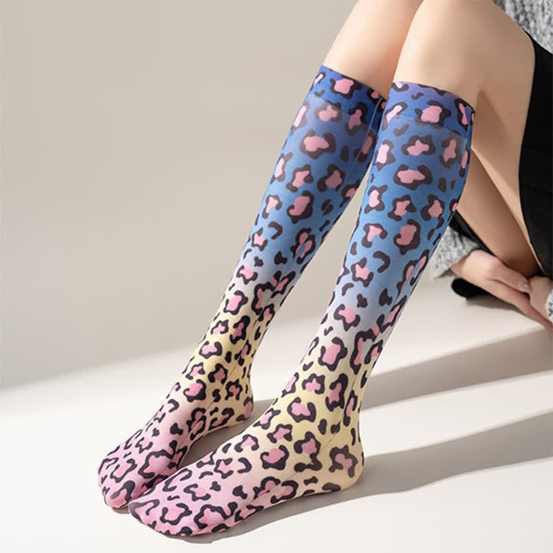 Wild Leopard Camouflage Print Knee High Socks(5 Pairs) - image 12