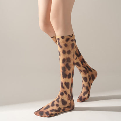 Wild Leopard Camouflage Print Knee High Socks(5 Pairs) - image 4