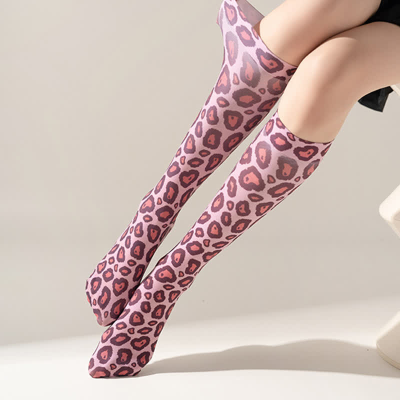 Wild Leopard Camouflage Print Knee High Socks(5 Pairs) - image 10