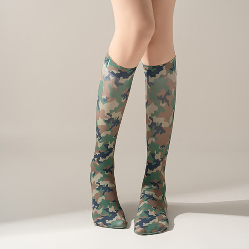 Wild Leopard Camouflage Print Knee High Socks(5 Pairs) - image 14