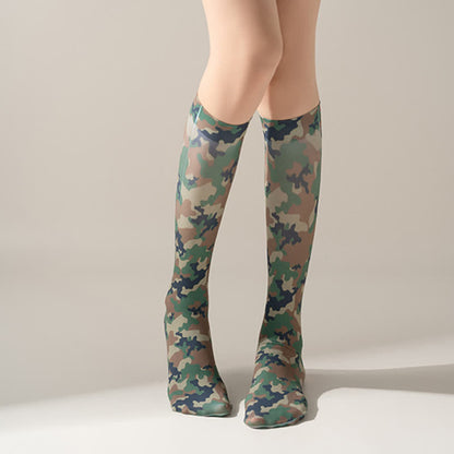 Wild Leopard Camouflage Print Knee High Socks(5 Pairs) - image 14
