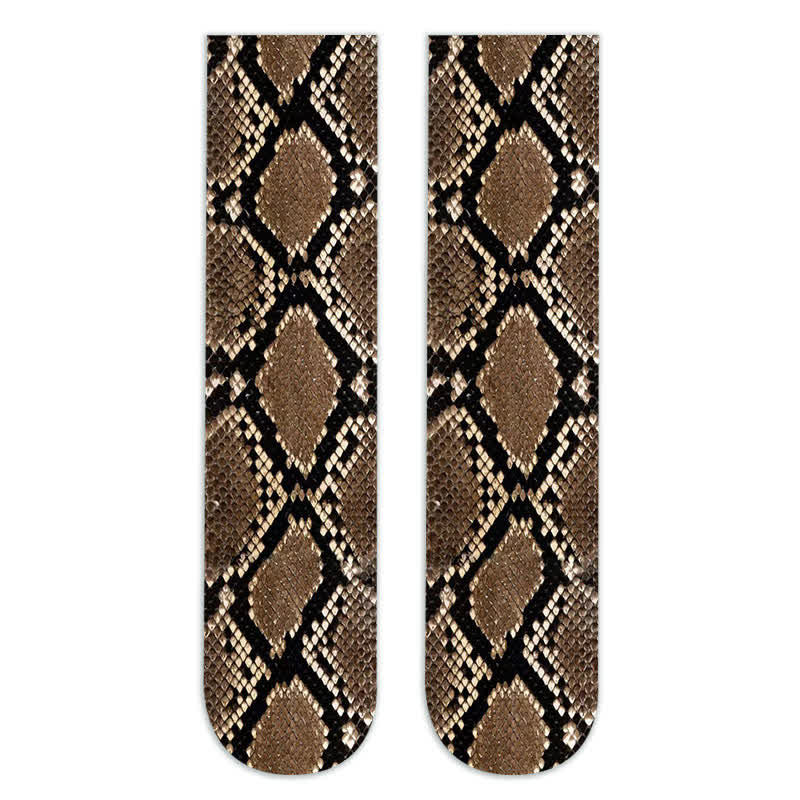 Wild Leopard Camouflage Print Knee High Socks(5 Pairs) - C - EU36-42(US3-8.5) - image 8