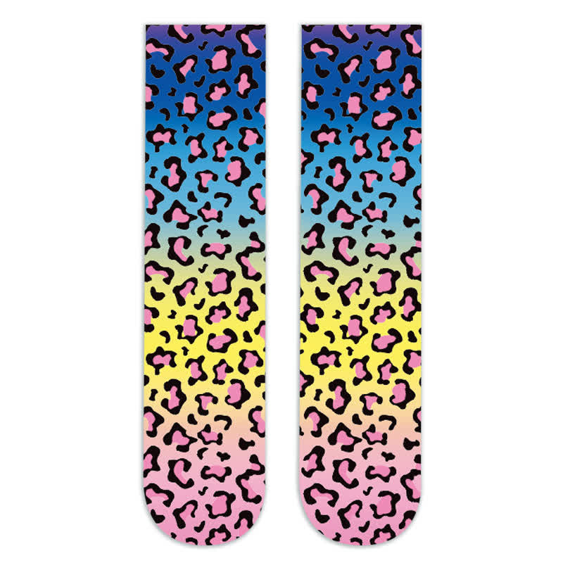 Wild Leopard Camouflage Print Knee High Socks(5 Pairs) - E - EU36-42(US3-8.5) - image 13