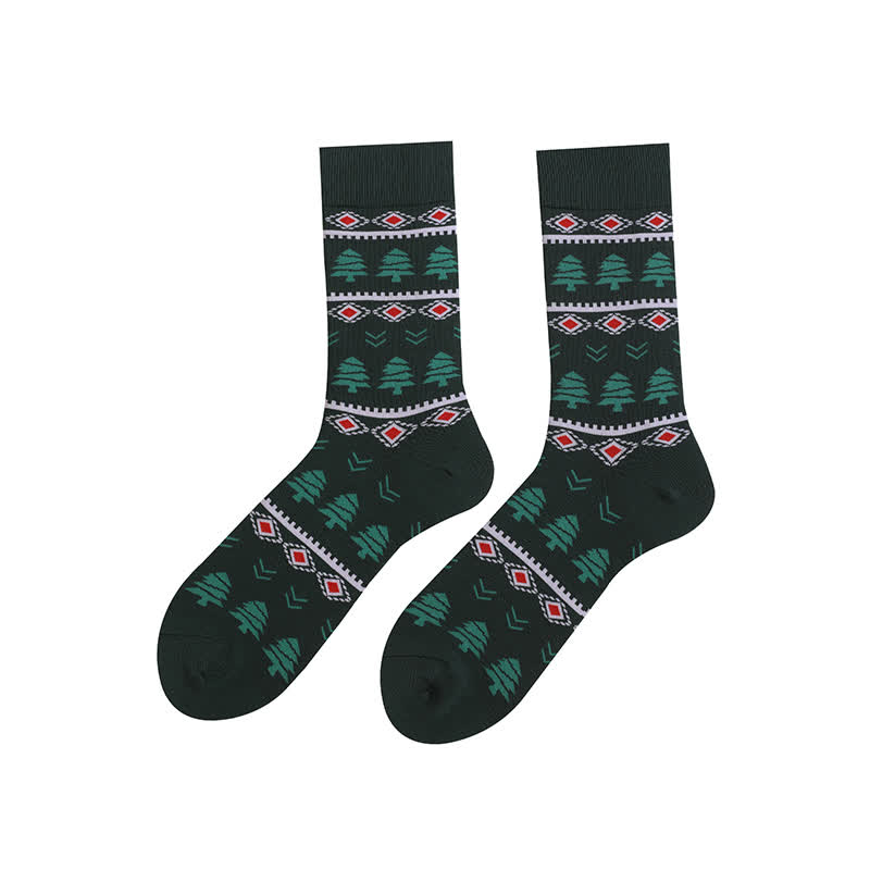 Christmas Elk Tree Quarter Socks(3 Pairs) - image 3