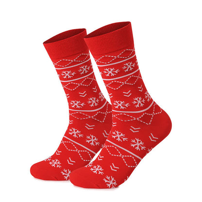 Christmas Elk Tree Quarter Socks(3 Pairs) - Red - EU36-46(US4-12) - image 7