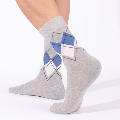 British Style Diamond Check Quarter Socks(4 Pairs) - image 5
