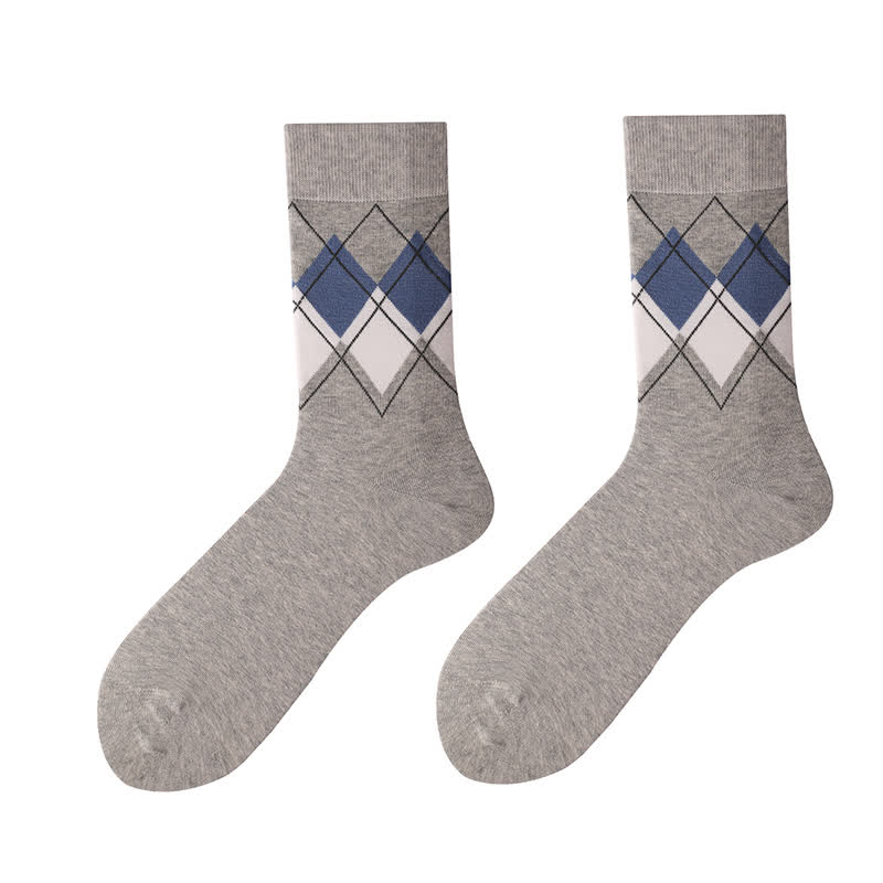 British Style Diamond Check Quarter Socks(4 Pairs) - image 7