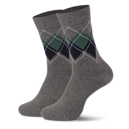 British Style Diamond Check Quarter Socks(4 Pairs) - Dark Grey - EU38-47(US5-12) - image 9