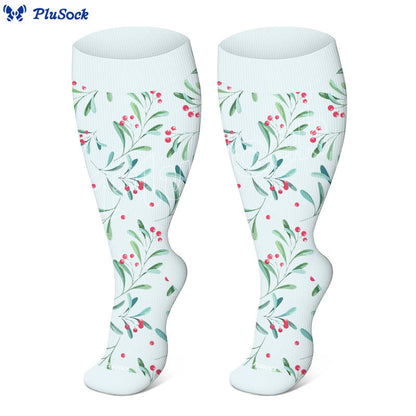 Plus Size Christmas Simple Style Compression Socks(3 Pairs) - image 2