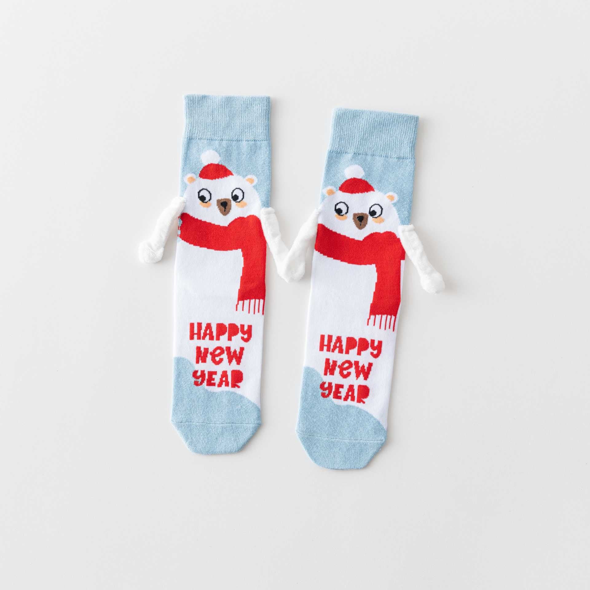 Funny Hand In Hand Quarter Socks(3 Pairs) - Blue - EU36-40(US3-7) - image 13