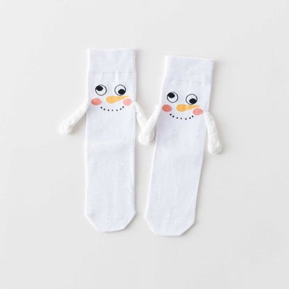 Funny Hand In Hand Quarter Socks(3 Pairs) - White - EU36-40(US3-7) - image 12