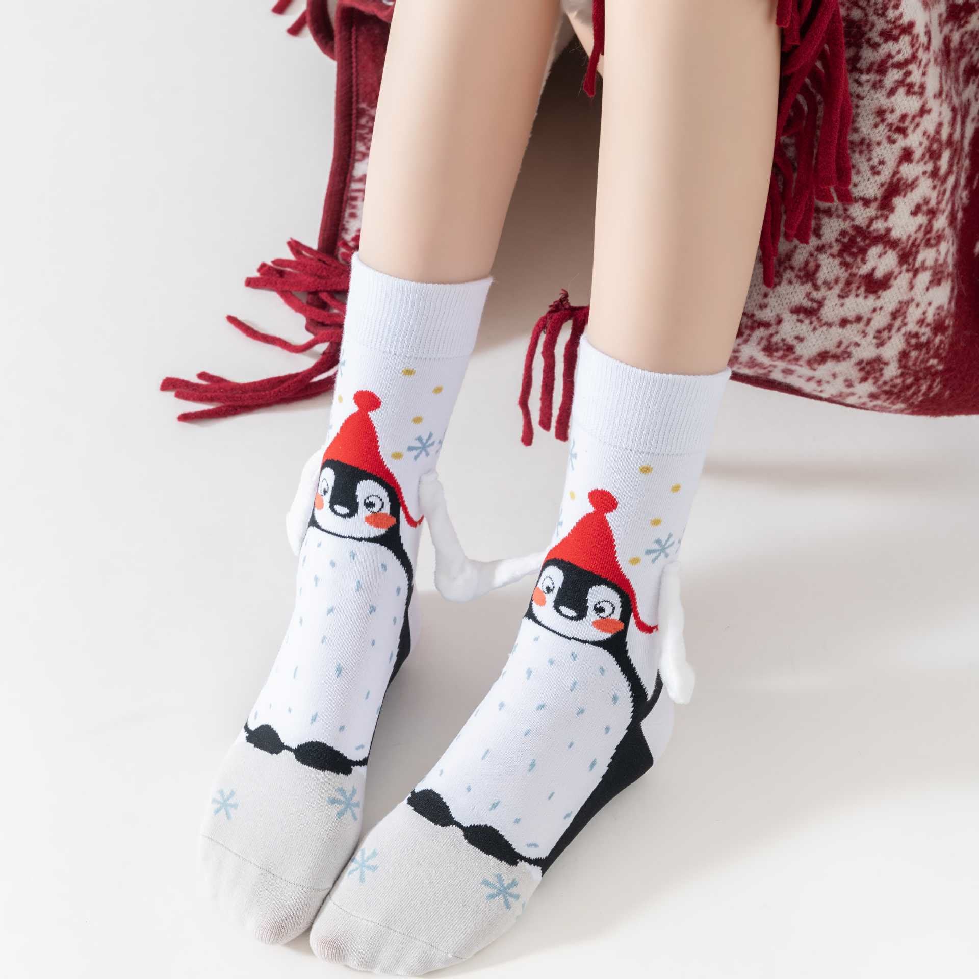 Funny Hand In Hand Quarter Socks(3 Pairs) - image 1