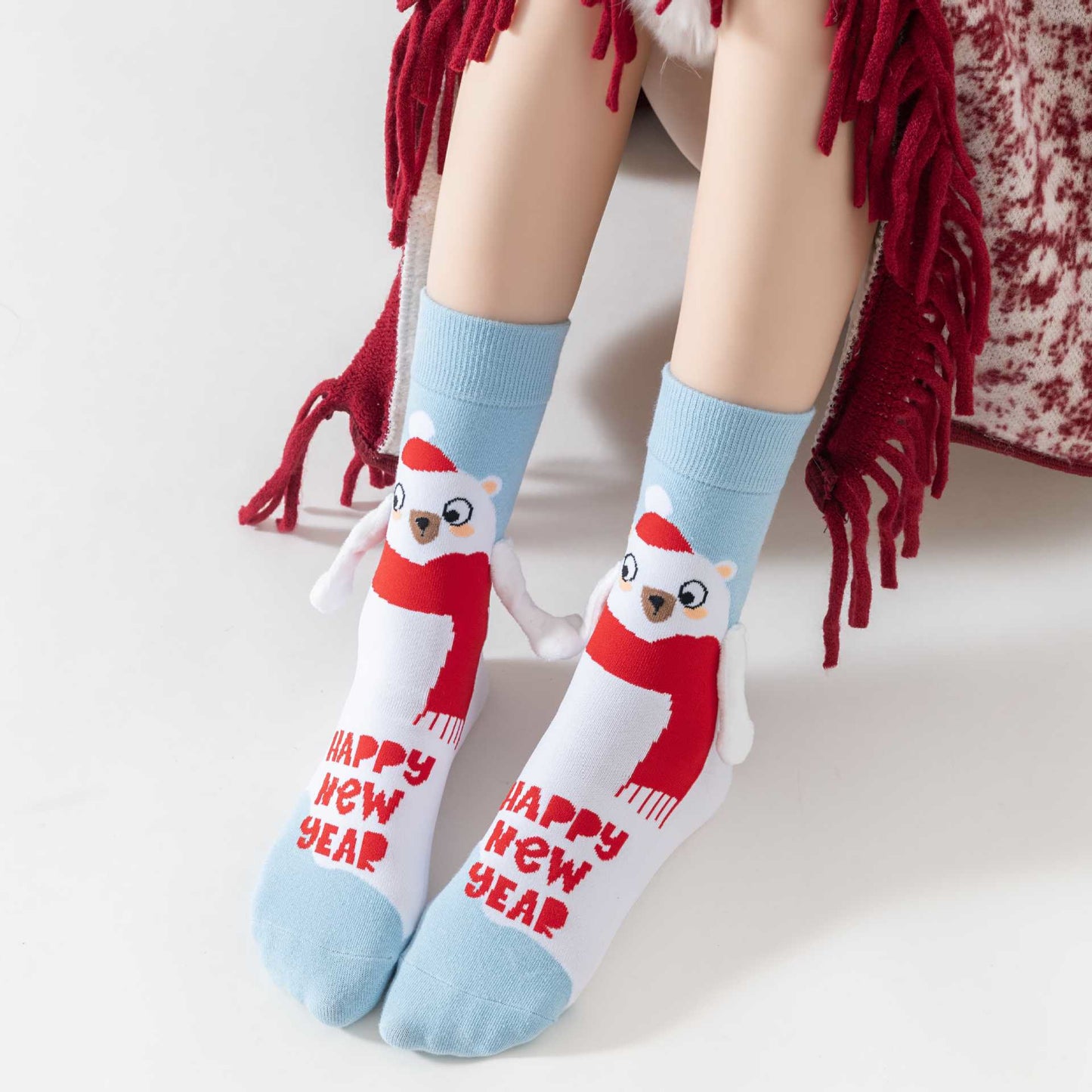 Funny Hand In Hand Quarter Socks(3 Pairs) - image 4