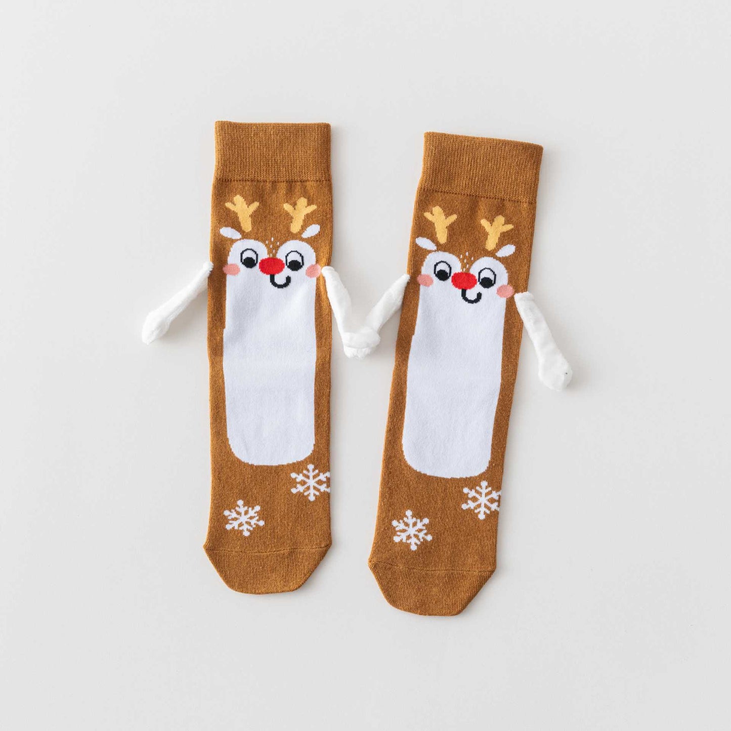 Funny Hand In Hand Quarter Socks(3 Pairs) - Brown - EU36-40(US3-7) - image 11