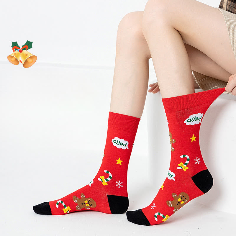 Christmas Pattern Quarter Socks(3 Pairs) - image 1