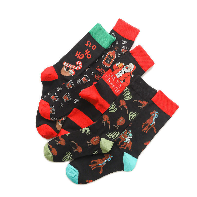 Christmas Creative Quarter Socks(5 Pairs) - image 7