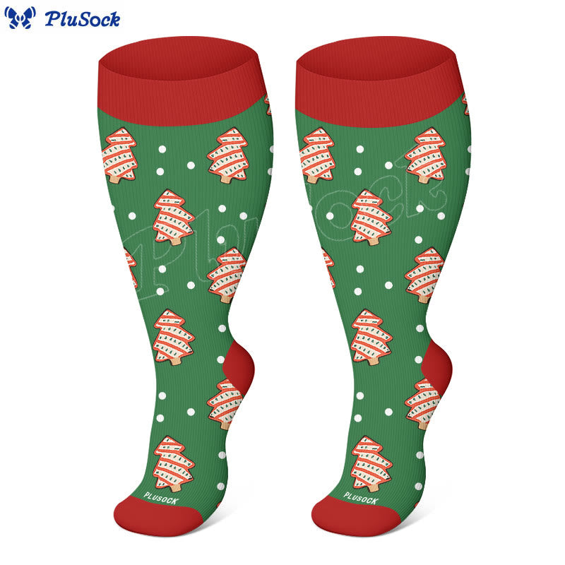 Plus Size Jolly Christmas Compression Socks(3 Pairs) - image 5