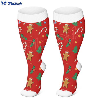 Plus Size Jolly Christmas Compression Socks(3 Pairs) - image 6