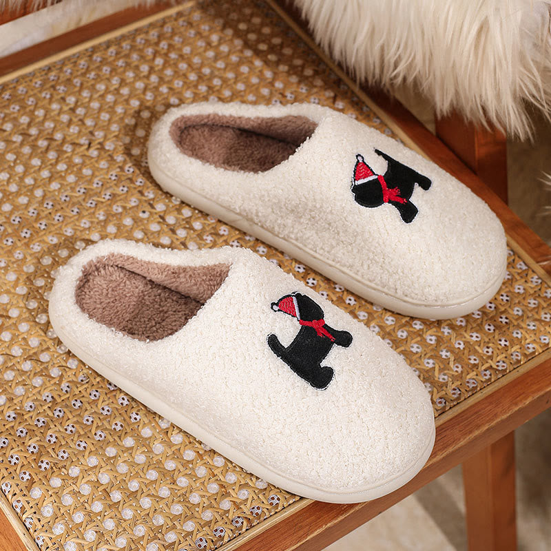 Plus Size Christmas Puppy Slippers - White - EU46-47(US12-12.5) - image 5