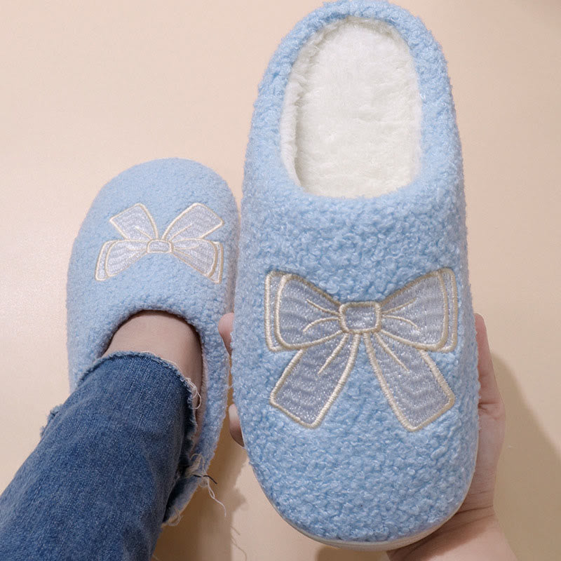 Plus Size Blue Bow Slippers - image 1