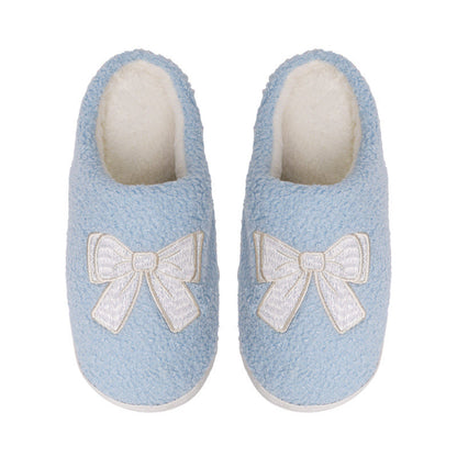 Plus Size Blue Bow Slippers - Blue - EU44-45(US10-11) - image 5
