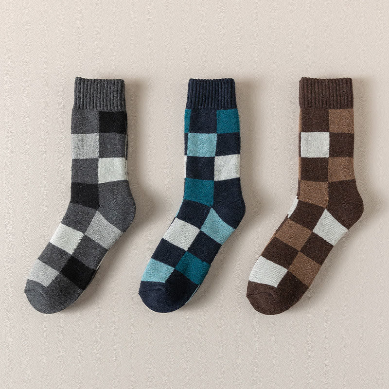 Warm Plaid Quarter Socks(3 Pairs) - Multicolor - EU39-44(US6-10) - image 5