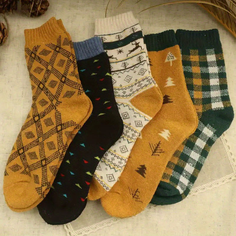 Diamond Retro Quarter Socks(5 Pairs) - Multicolor - EU36-40(US3-7) - image 2