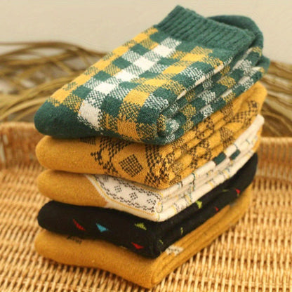 Diamond Retro Quarter Socks(5 Pairs) - image 1