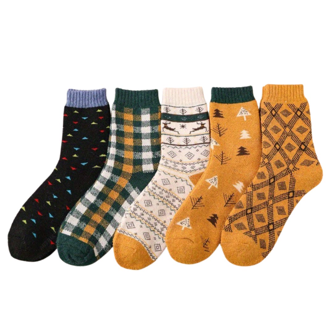 Diamond Retro Quarter Socks(5 Pairs) - image 0