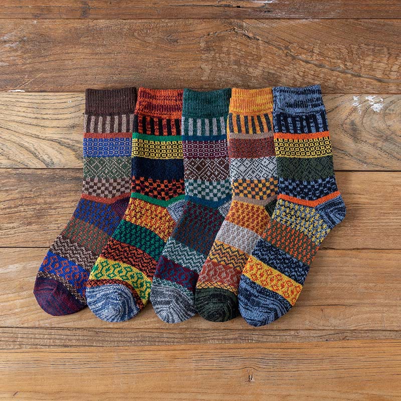 Double Needle Retro Quarter Socks(5 Pairs) - image 4