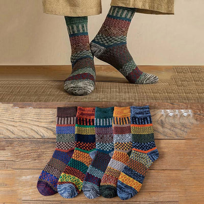 Double Needle Retro Quarter Socks(5 Pairs) - image 0