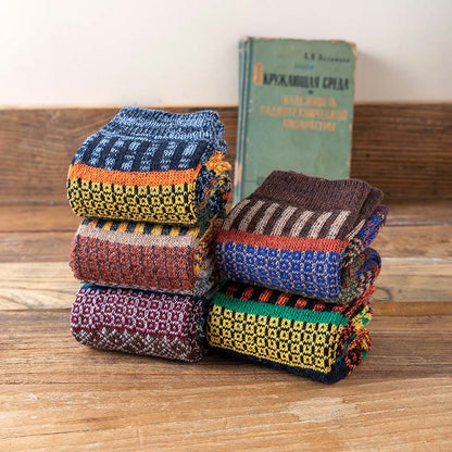 Double Needle Retro Quarter Socks(5 Pairs) - image 6