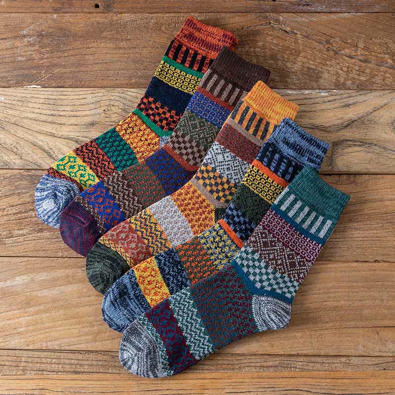 Double Needle Retro Quarter Socks(5 Pairs) - image 3
