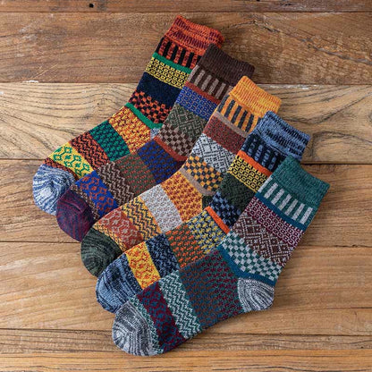 Double Needle Retro Quarter Socks(5 Pairs) - image 3