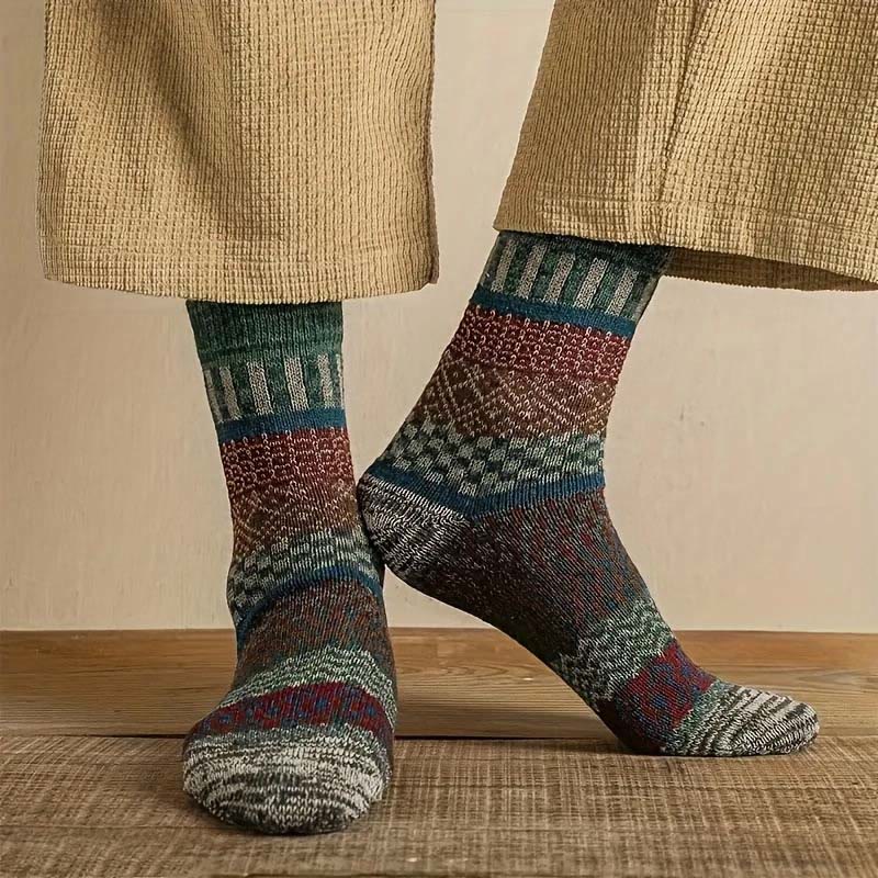 Double Needle Retro Quarter Socks(5 Pairs) - image 1
