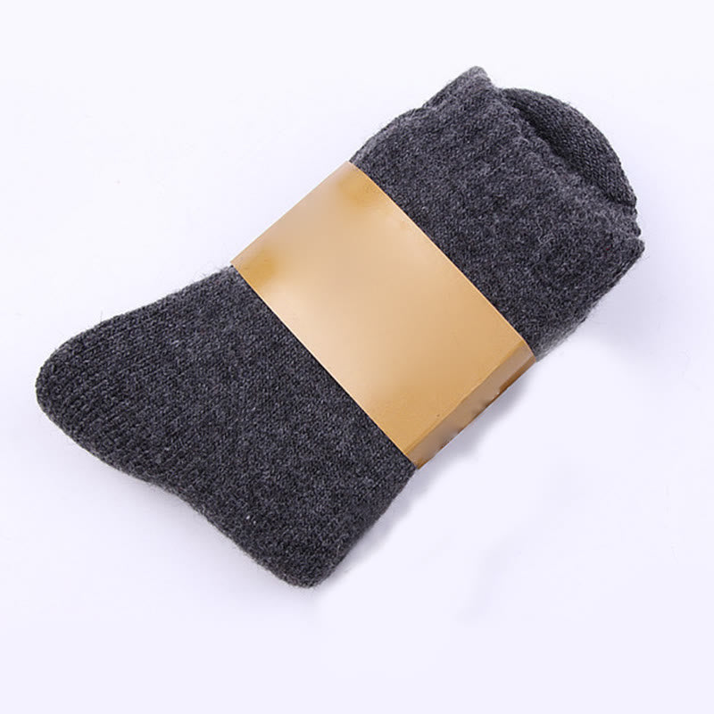 Solid Color Wool Quarter Socks(5 Pairs) - Dark Grey - EU39-44(US6-10) - image 5