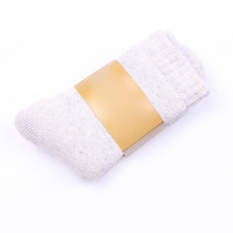 Solid Color Wool Quarter Socks(5 Pairs) - Grey - EU39-44(US6-10) - image 2