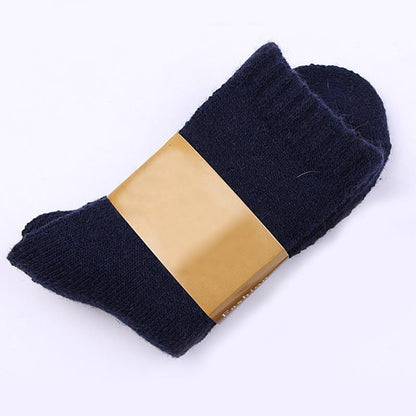 Solid Color Wool Quarter Socks(5 Pairs) - Navy Blue - EU39-44(US6-10) - image 3