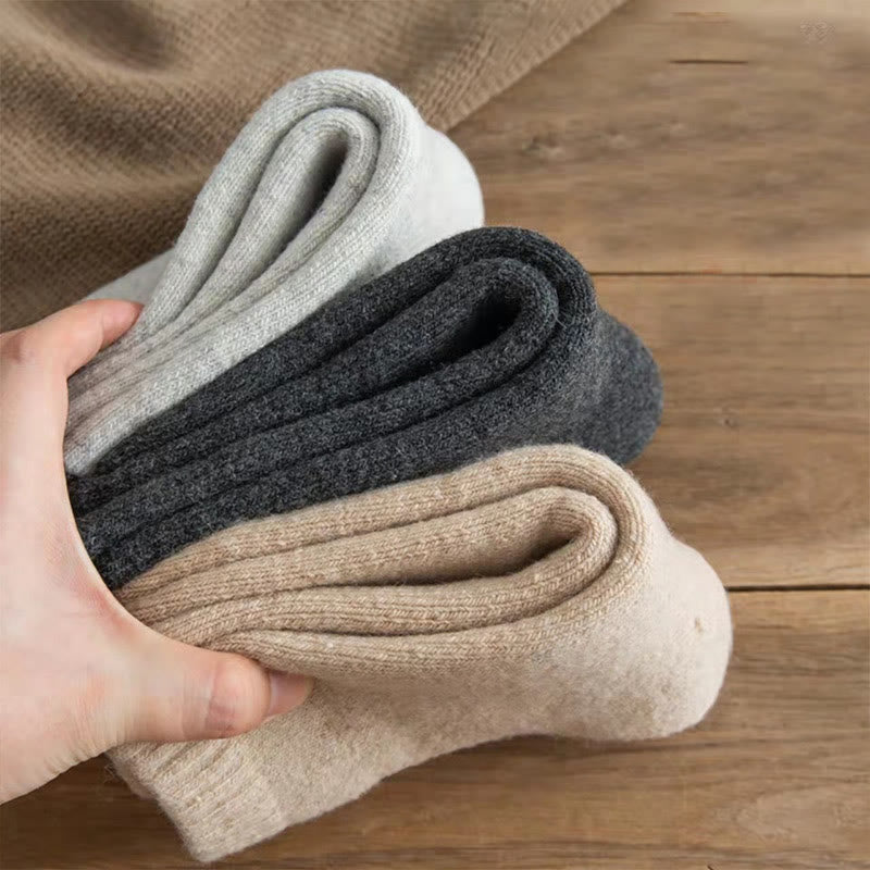 Solid Color Wool Quarter Socks(5 Pairs) - image 1